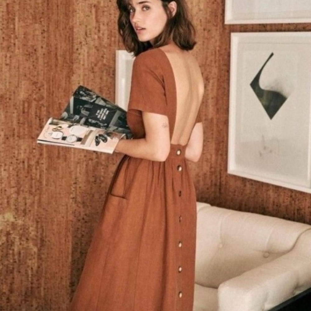 NWT Sézane Odalie Dress-Moka Size 6